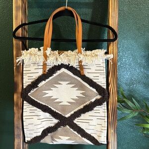 Southwestern tote with small purse